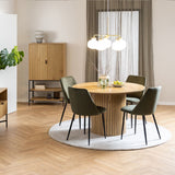Wooden Dining Table for 4 People Round - Yale