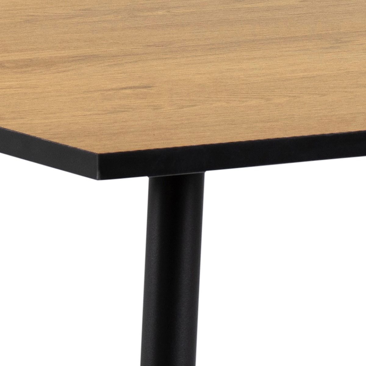 Wooden Dining Table for 4 People Square With Black Legs - Wilma