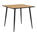 Wooden Dining Table for 4 People Square With Black Legs - Wilma