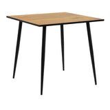 Wooden Dining Table for 4 People Square With Black Legs - Wilma