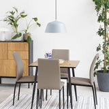 Wooden Dining Table for 4 People Square With Black Legs - Wilma