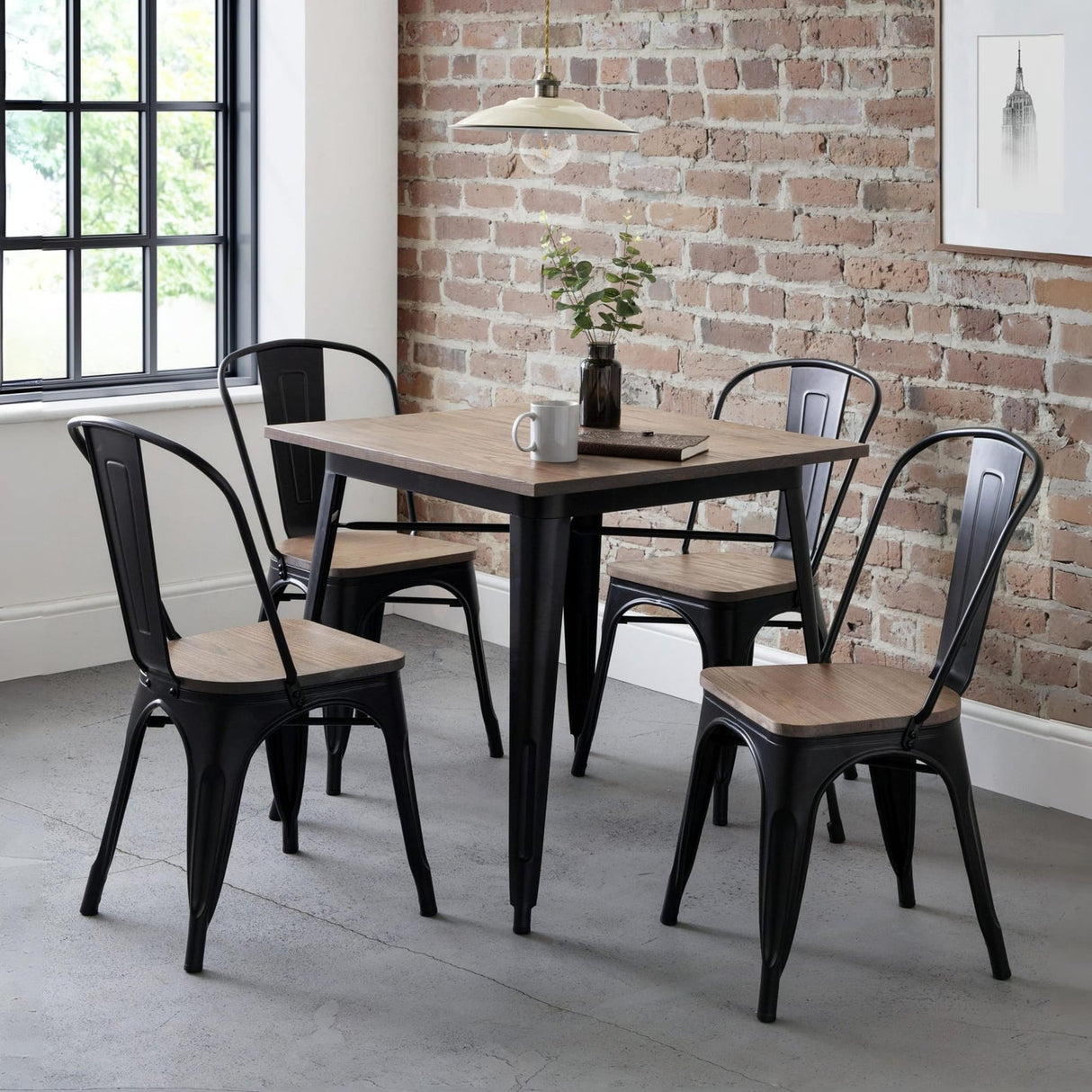 Wooden Dining Table for 4 People Square - Grafton