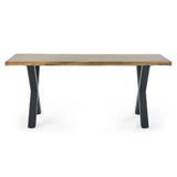Wooden Dining Table for 4 People With Black Legs - Harvey