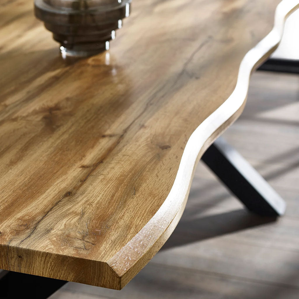 Wooden Dining Table for 4 People With Black Legs - Harvey