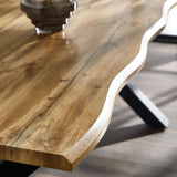 Wooden Dining Table for 4 People With Black Legs - Harvey