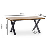 Wooden Dining Table for 4 to 6 People - Aron