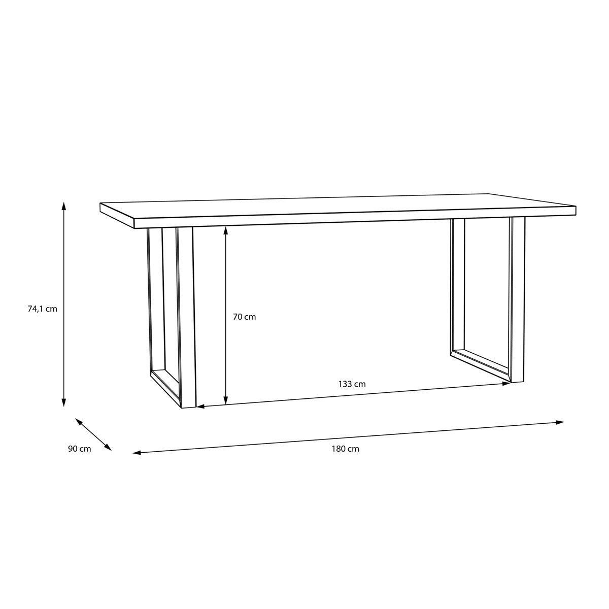 Wooden Dining Table for 4 to 6 People - Nikomedes