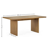 Wooden Dining Table for 4 to 6 People Rectangular - Arundel