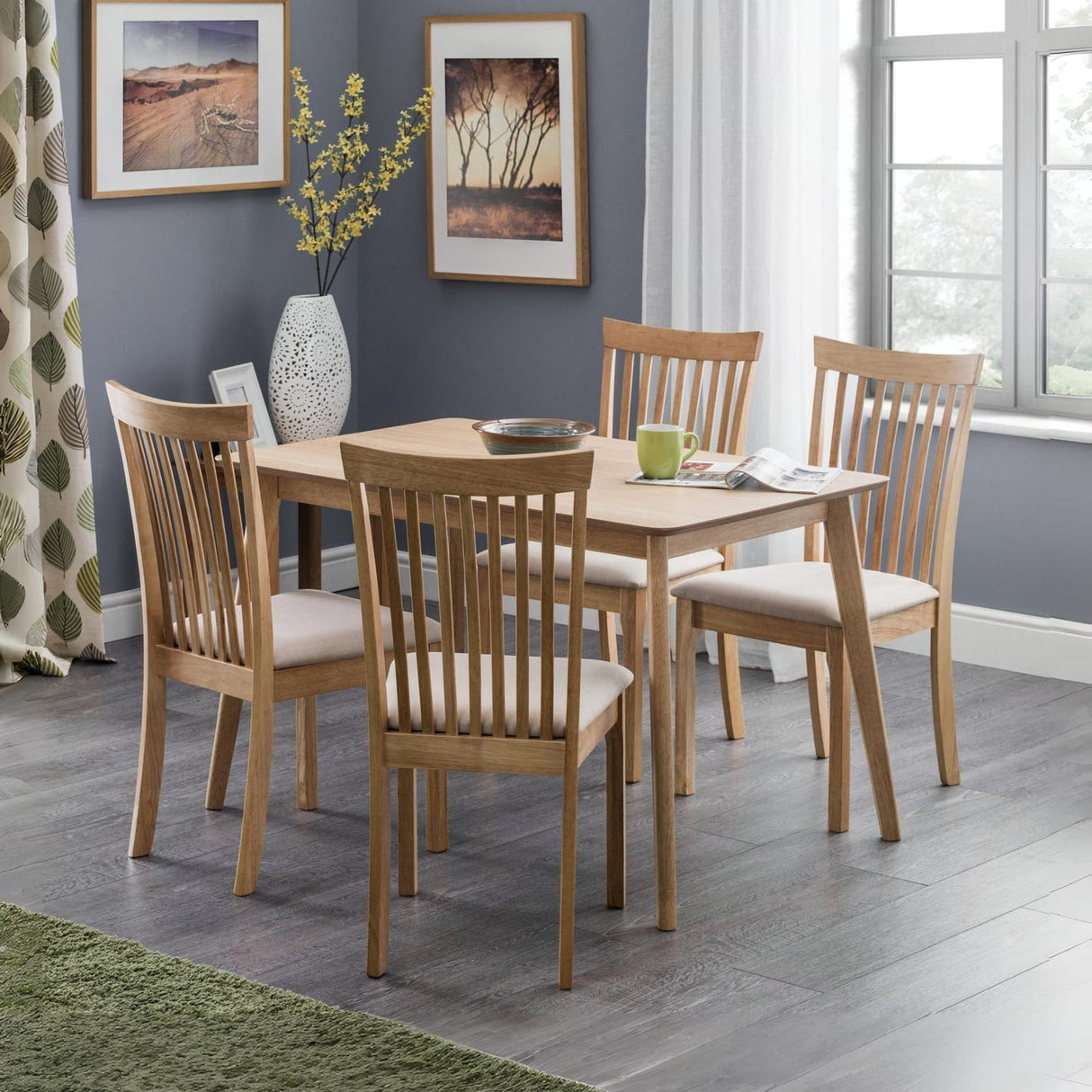 Wooden Dining Table for 4 to 6 People Rectangular - Boden