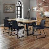 Wooden Dining Table for 4 to 6 People Rectangular - Brooklyn