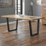 Wooden Dining Table for 4 to 6 People Rectangular - Brooklyn