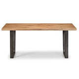 Wooden Dining Table for 4 to 6 People Rectangular - Brooklyn