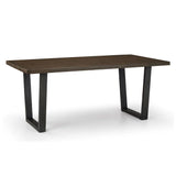 Wooden Dining Table for 4 to 6 People Rectangular - Brooklyn