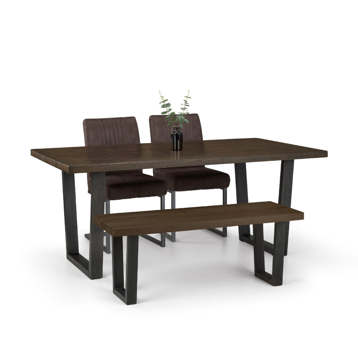 Wooden Dining Table for 4 to 6 People Rectangular - Brooklyn