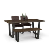 Wooden Dining Table for 4 to 6 People Rectangular - Brooklyn