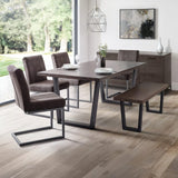 Wooden Dining Table for 4 to 6 People Rectangular - Brooklyn