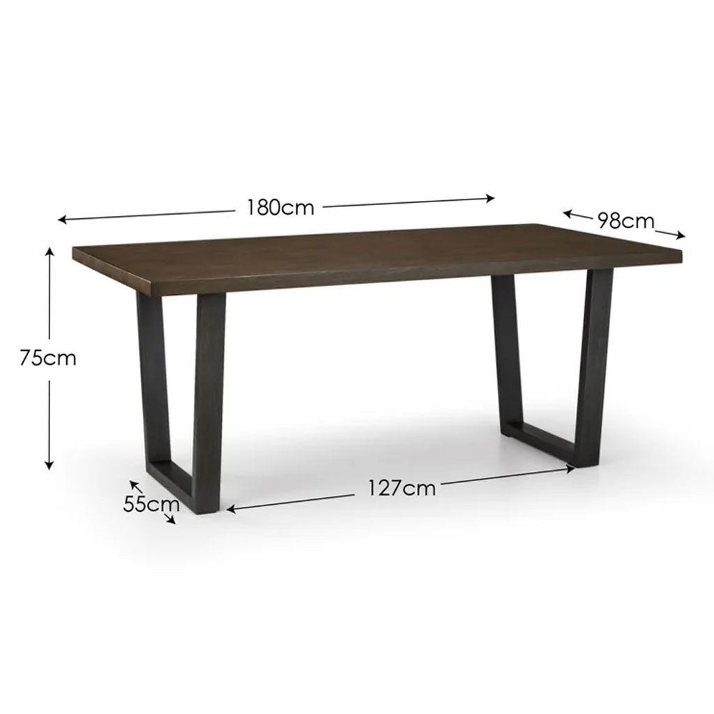 Wooden Dining Table for 4 to 6 People Rectangular - Brooklyn