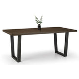 Wooden Dining Table for 4 to 6 People Rectangular - Brooklyn