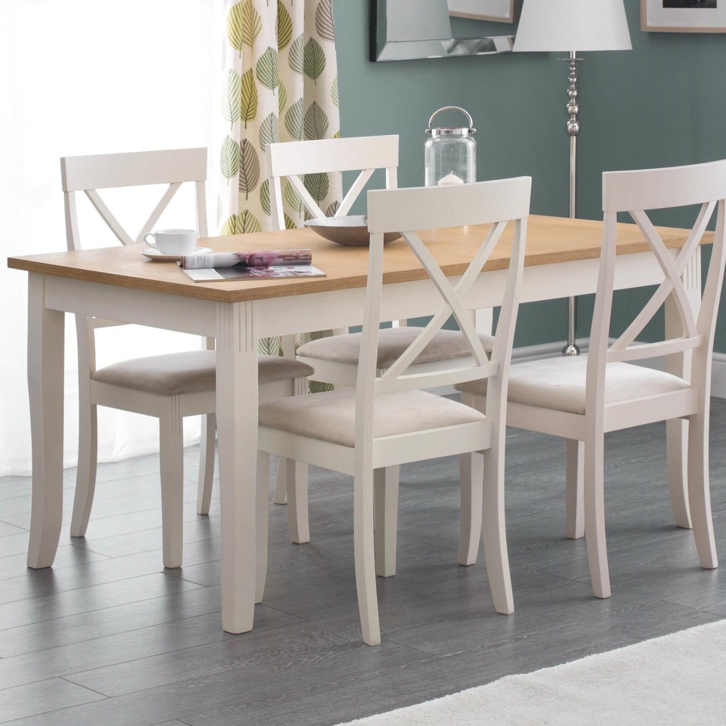 Wooden Dining Table for 4 to 6 People Rectangular - Davenport