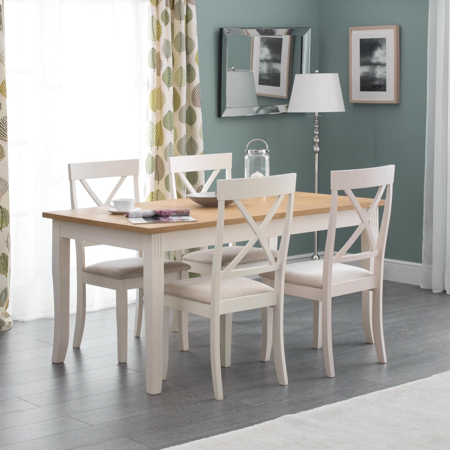 Wooden Dining Table for 4 to 6 People Rectangular - Davenport