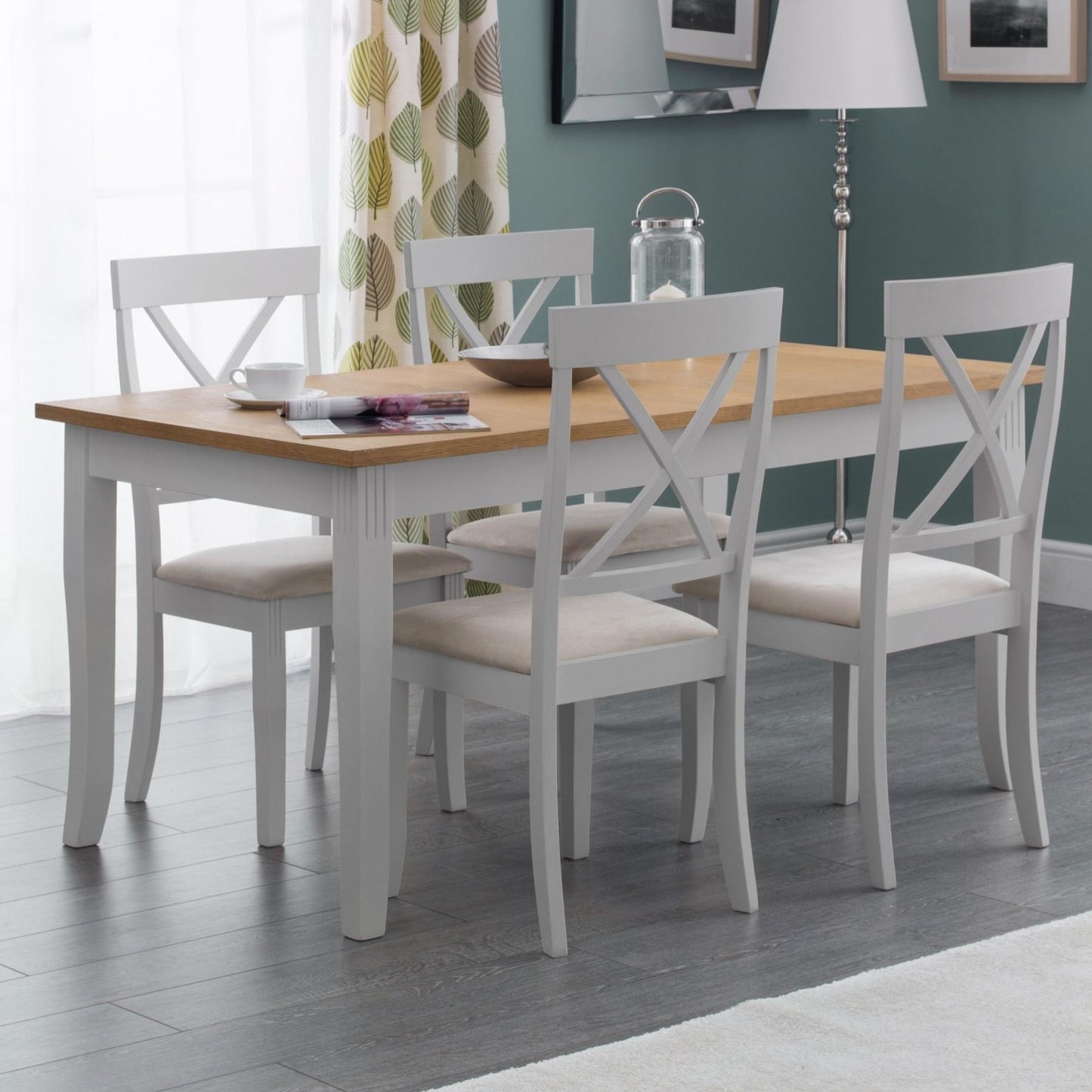 Wooden Dining Table for 4 to 6 People Rectangular - Davenport