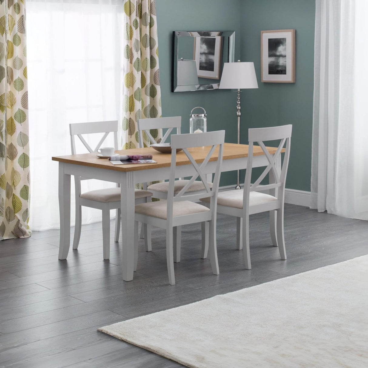 Wooden Dining Table for 4 to 6 People Rectangular - Davenport