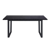 Wooden Dining Table for 4 to 6 People Rectangular in Marble Effect - Amble