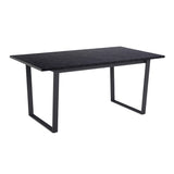 Wooden Dining Table for 4 to 6 People Rectangular in Marble Effect - Amble