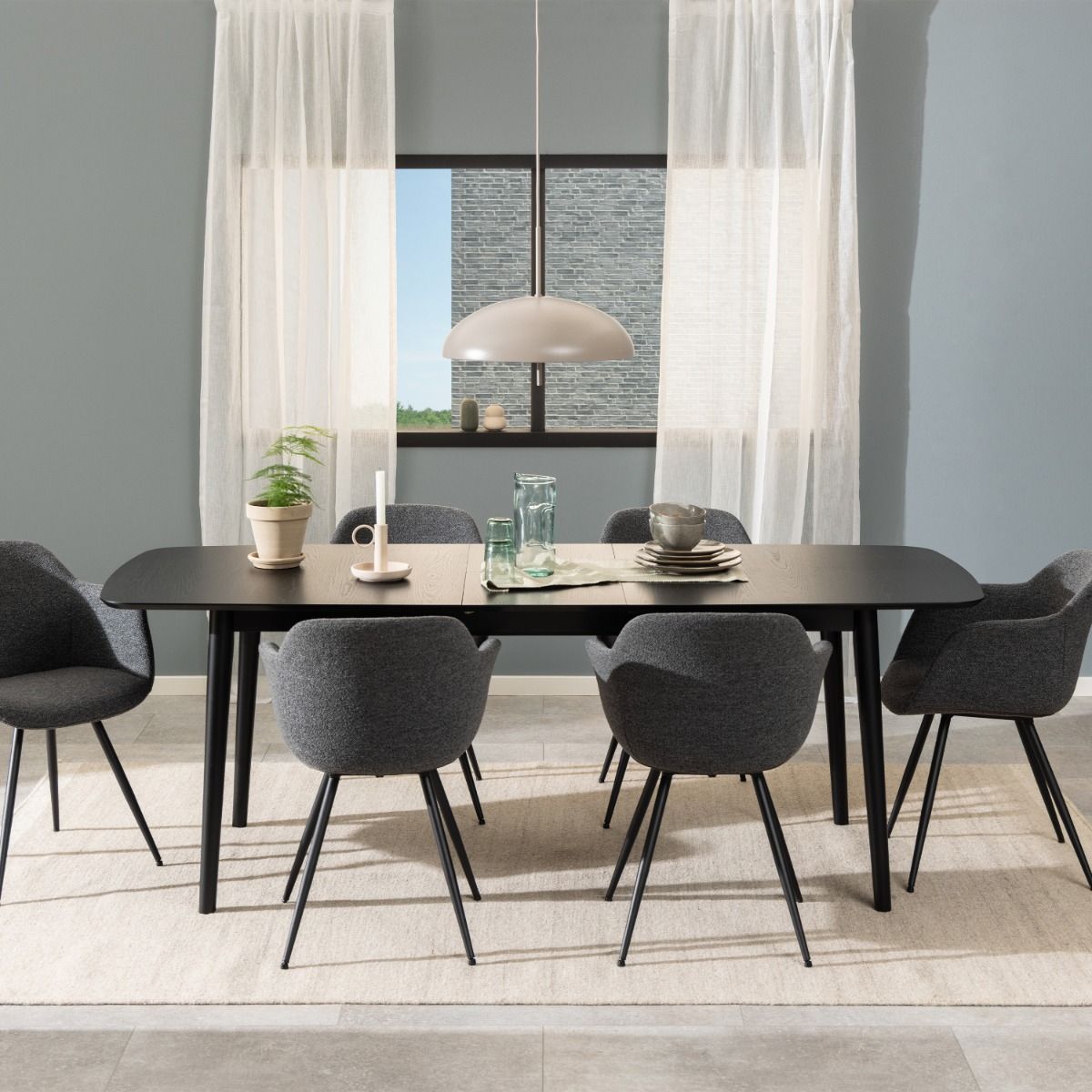 Wooden Dining Table for 4 to 6 People Rectangular - Montreux