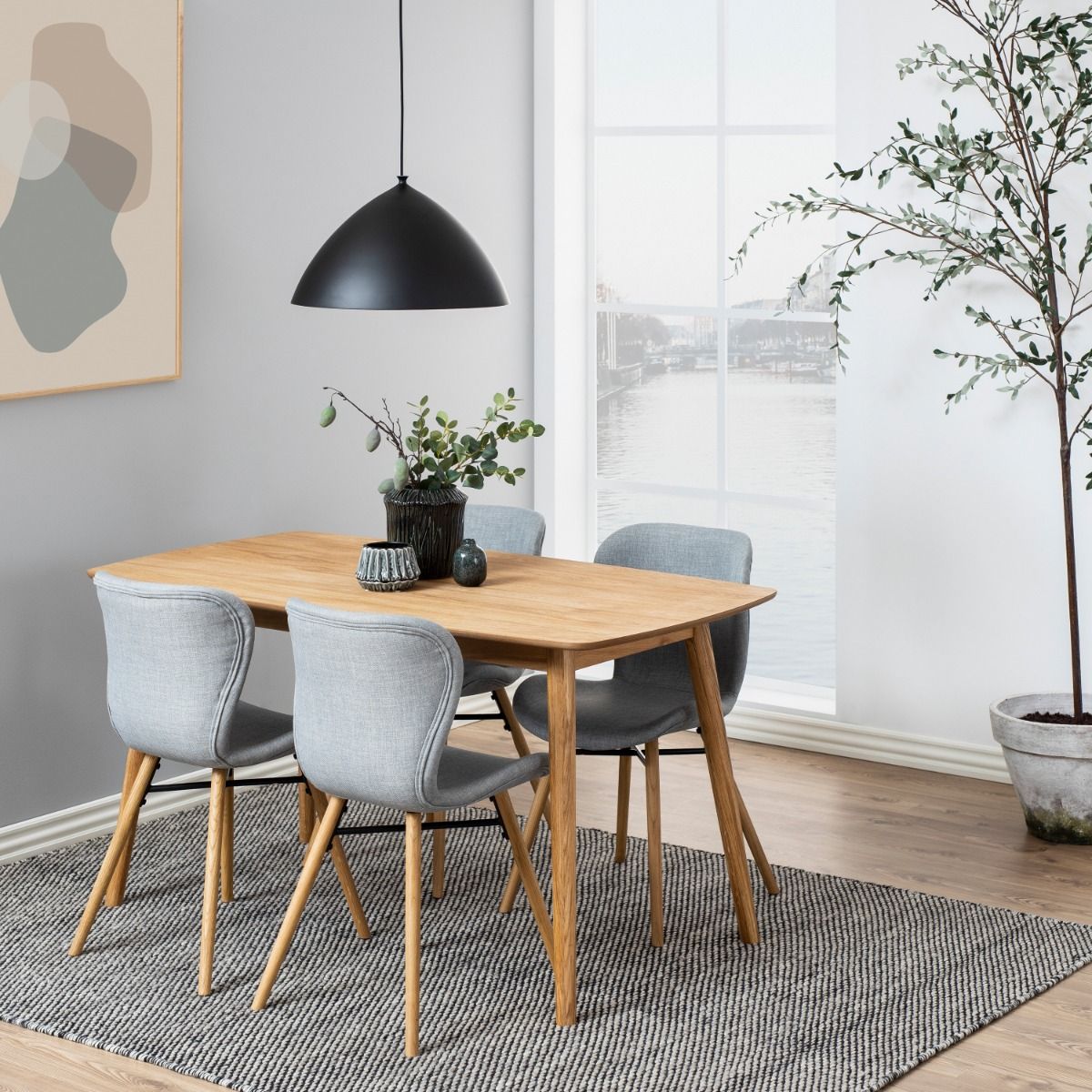 Wooden Dining Table for 4 to 6 People Rectangular - Nagano