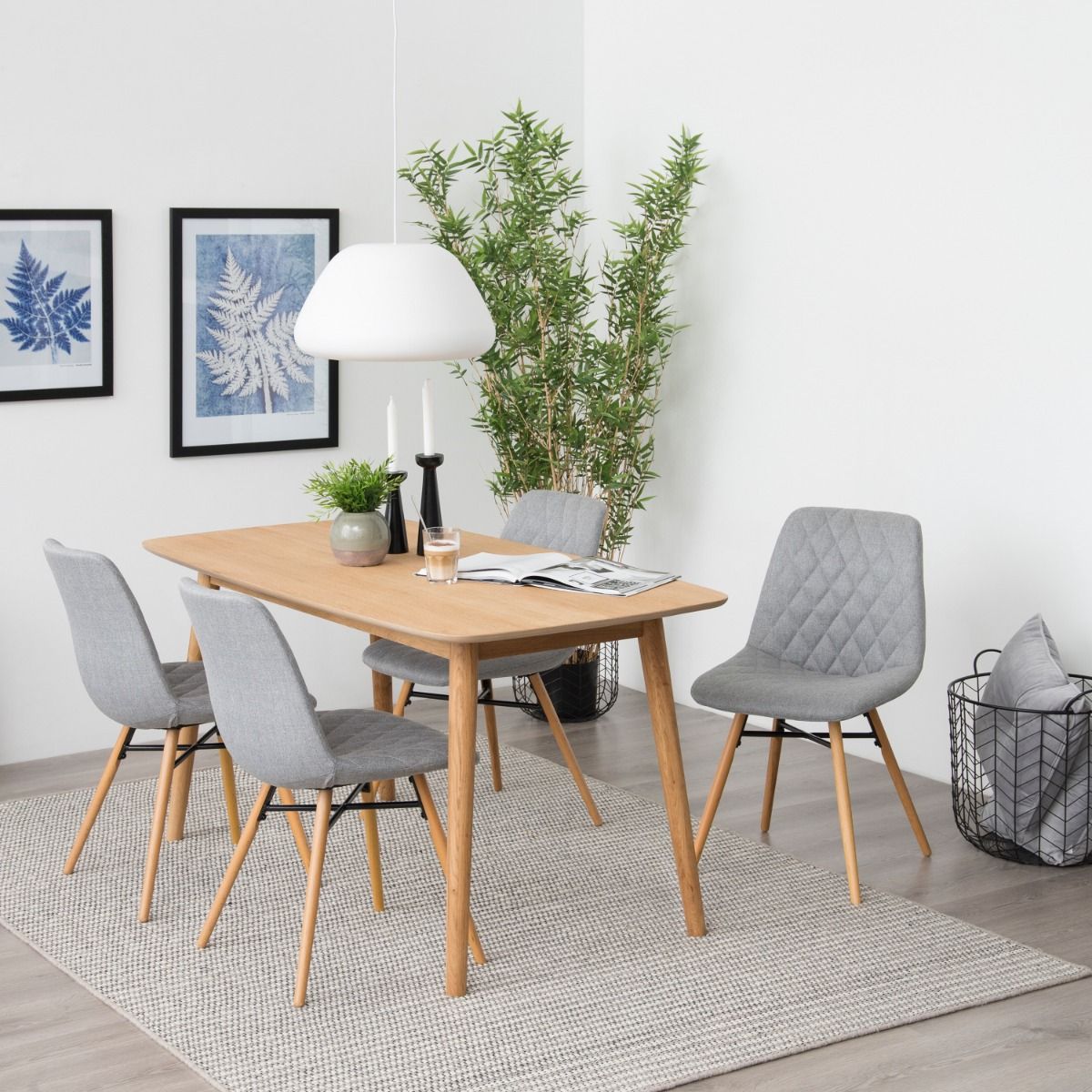 Wooden Dining Table for 4 to 6 People Rectangular - Nagano