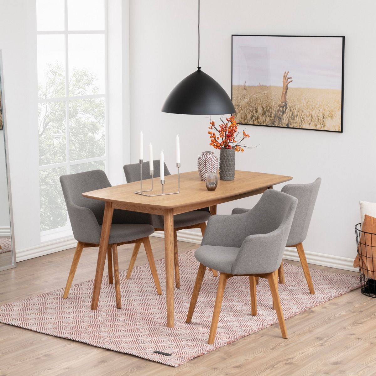 Wooden Dining Table for 4 to 6 People Rectangular - Nagano