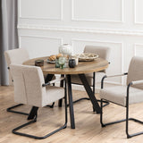 Wooden Dining Table for 4 to 8 People Extending Round - Zalida