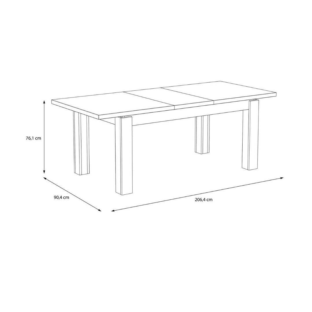 Wooden Dining Table for 6 to 8 People Extending Rectangular - Trondheim