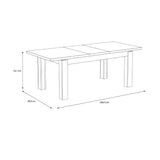 Wooden Dining Table for 6 to 8 People Extending Rectangular - Trondheim