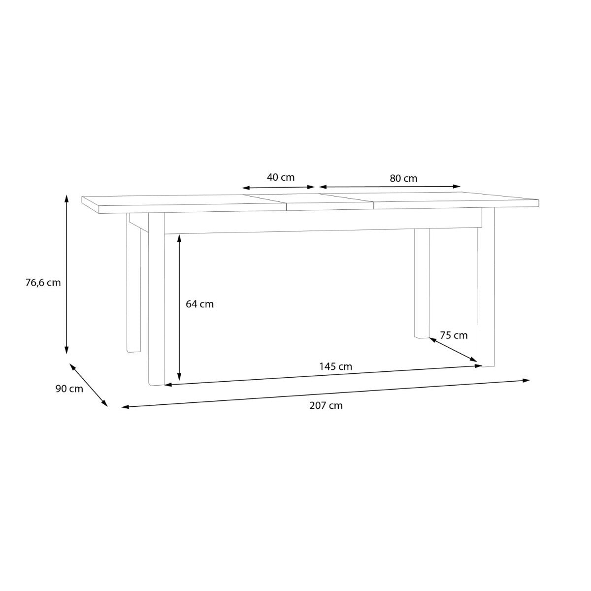 Wooden Dining Table for 8 People Rectangular - Wensley