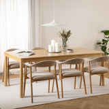 Wooden Dining Table for 8 to 10 People Extending Rectangular - Atlantic