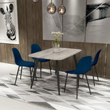 Wooden Dining Table in Grey Sonoma Oak Rectangular With 4 Curve Chairs - Aspen