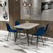 Wooden Dining Table in Grey Sonoma Oak Rectangular With 4 Curve Chairs - Aspen