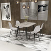 Wooden Dining Table in Grey Sonoma Oak Rectangular With 4 Curve Chairs - Aspen