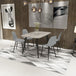 Wooden Dining Table in Grey Sonoma Oak Rectangular With 4 Curve Chairs - Aspen