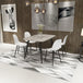Wooden Dining Table in Grey Sonoma Oak Rectangular With 4 Curve Chairs - Aspen