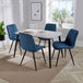 Wooden Dining Table in Grey Sonoma Oak Rectangular With 4 Diamond Stitch Chairs - Aspen