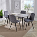 Wooden Dining Table in Grey Sonoma Oak Rectangular With 4 Diamond Stitch Chairs - Aspen