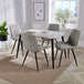 Wooden Dining Table in Grey Sonoma Oak Rectangular With 4 Diamond Stitch Chairs - Aspen