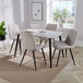 Wooden Dining Table in Grey Sonoma Oak Rectangular With 4 Diamond Stitch Chairs - Aspen