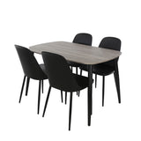 Wooden Dining Table in Grey Sonoma Oak Rectangular With 4 Duo Chairs - Aspen