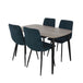 Wooden Dining Table in Grey Sonoma Oak Rectangular With 4 Straight Stitch Chairs - Aspen