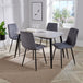 Wooden Dining Table in Grey Sonoma Oak Rectangular With 4 Straight Stitch Chairs - Aspen