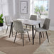 Wooden Dining Table in Grey Sonoma Oak Rectangular With 4 Straight Stitch Chairs - Aspen